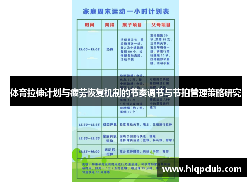体育拉伸计划与疲劳恢复机制的节奏调节与节拍管理策略研究